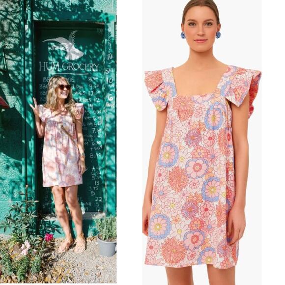 Tuckernuck x Cameran Eubanks Wimberly Folly Floral Hazel Flutter Sleeve Dress XL - Picture 1 of 14